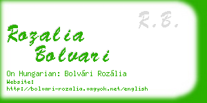 rozalia bolvari business card