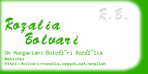 rozalia bolvari business card